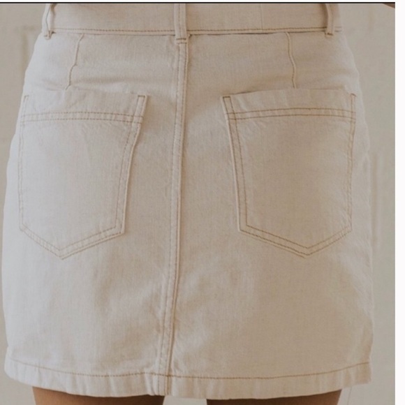 Free People Oatmeal Cinch Waist Mini Skirt - Picture 8 of 14